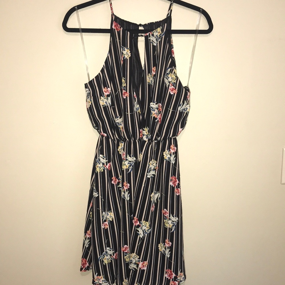 Lush Striped Floral Dress